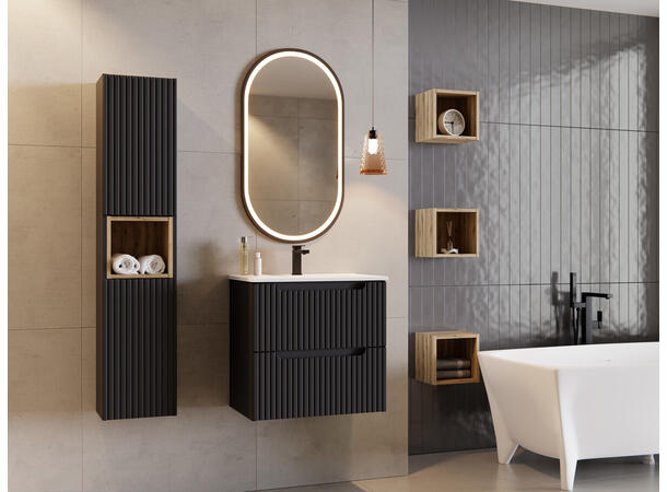Servantskap NOVA BLACK  60 cm 60x39x57 - 2 Skuffer