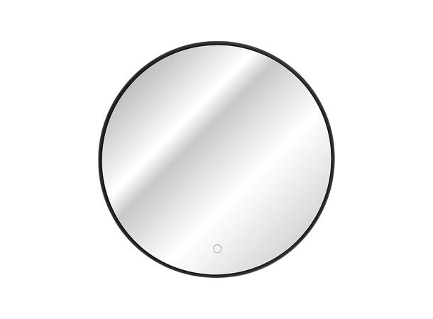 Speil LED LUNA 80  Svart matt Ø 80 cm - Bakgrunnslys