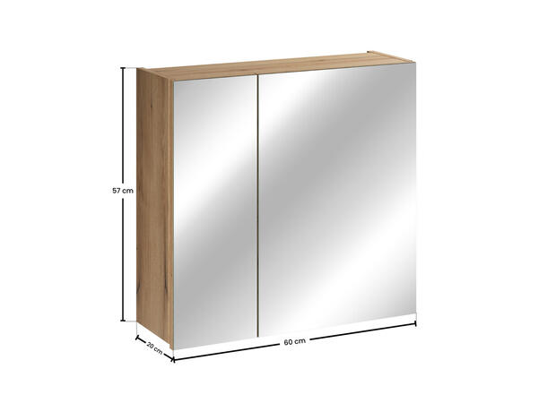 Speilskap 60 cm 60x57x20  - m/2 dører