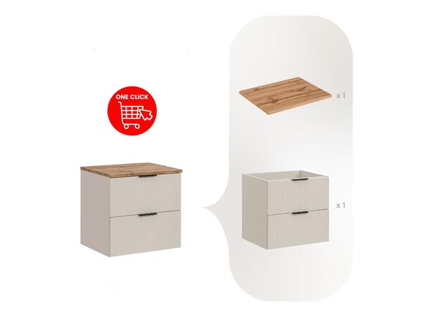 Underskap m/ benkeplate ADEL CASHMERE 80 80x46x57 - 2 Skuffer