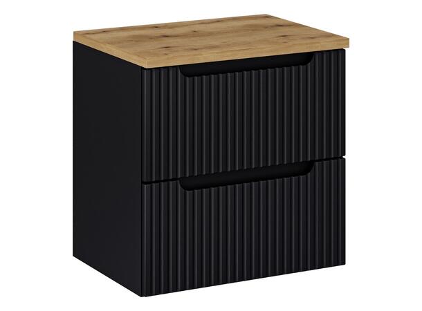 Underskap m/benkeplate NOVA BLACK 60 cm 60x39x57- 2 Skuffer