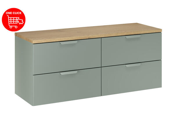 Underskap m/benkeplate  CREMONA 120 120x46x50  - Eik/Grønn matt