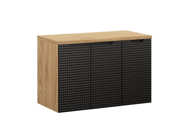 Underskap med benkeplate  LUXOR BLACK 90x46x57 - m/3 dør