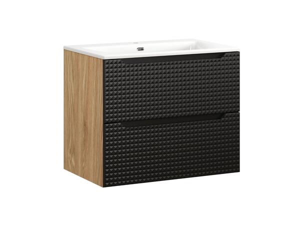 Underskap med servant LUXOR  BLACK 70 70x46x57  2 Skuffer