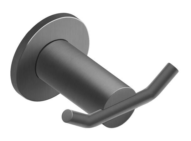 Dobbel håndklekrok SMILE Gun Metal