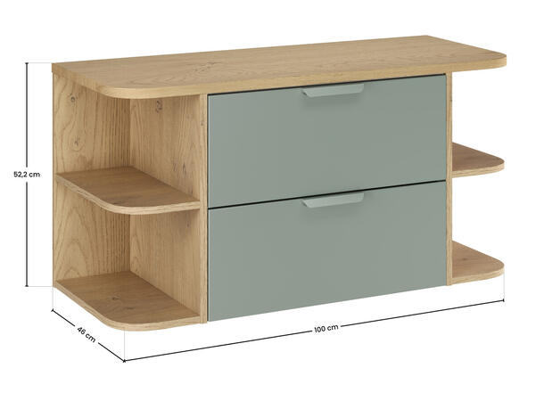 Møbelpakke CREMONA 100 100x46x50  - Eik/Grønn matt