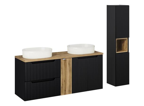 Møbelpakke NOVA BLACK 140 cm 140x39x57- Svart matt, eik