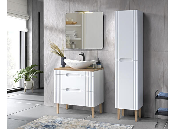 Servantskap FIJI WHITE 80 cm 80x46x62 -  2 Skuffer