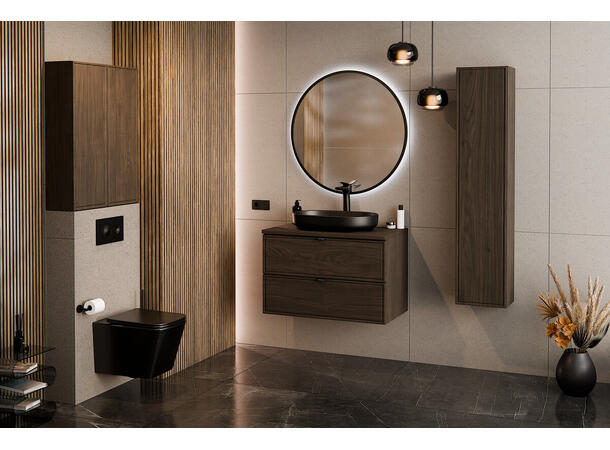 Servantskap TERRA VILLA  80 cm 80x46x50 - 2 Skuffer Eik/Svart matt