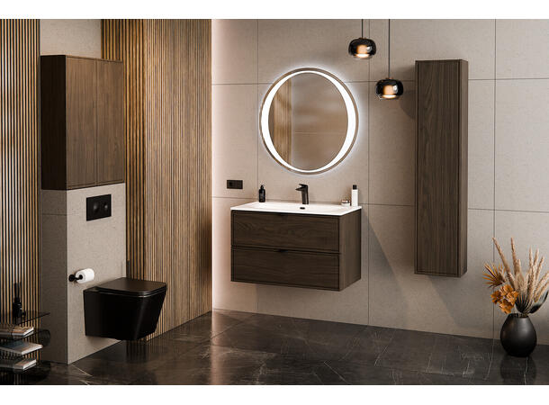 Servantskap TERRA VILLA  80 cm 80x46x50 - 2 Skuffer Eik/Svart matt