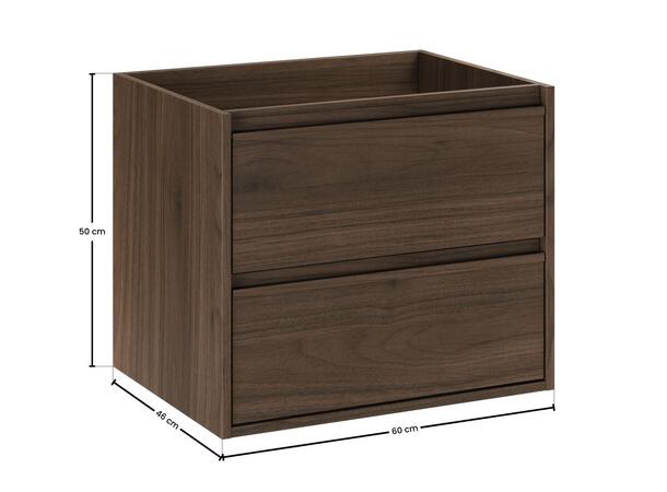 Servantskap VIOLA  VILLA  60 cm 60x46x50 - 2 Skuffer Valnøtt