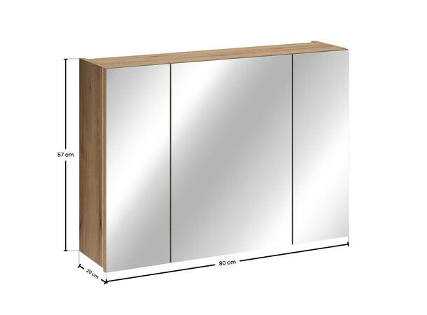 Speilskap 80 cm 80x57x20  - m/3 dører