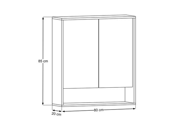 Speilskap  Mørkdal -  80 cm 80x85x20 m/2 dører