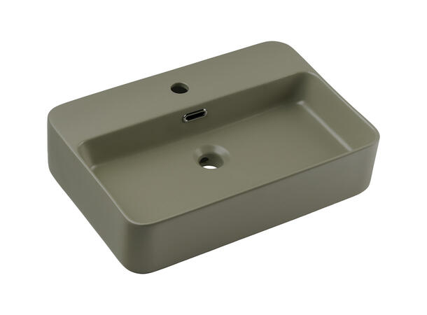 Toppmontert Servant  OLIVER GREEN 55x12x38 cm - Grønn matt