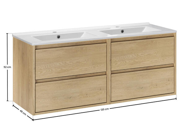 Underskap m/ servant VIOLA  CREMONA 120x46x50 - 4 Skuffer