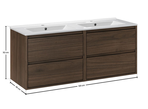 Underskap m/ servant VIOLA  VILLA 120 cm 120x46x50 - 4 Skuffer