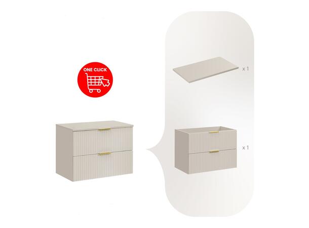 Underskap m/benkeplate ADEL CASHMERE 60 60x46x57 - 2 Skuffer