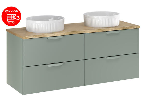 Underskap m/benkeplate  CREMONA 120 120x46x50  - Eik/Grønn matt