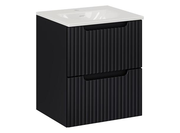 Underskap med servant NOVA BLACK 50 cm 50x39x57 - 2 Skuffer