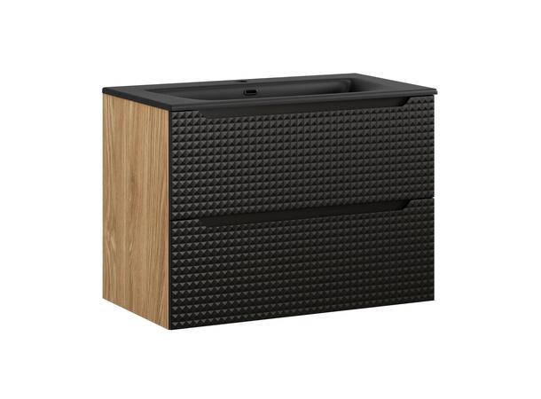 Underskap med servant  LUXOR  BLACK 80 80x46x57  2 Skuffer