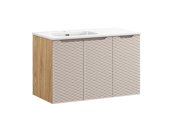 Underskap med servant  OCEAN BEIGE 90 cm 90x46x57 - m/3 dør