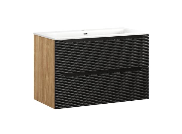 Underskap med servant  OCEAN BLACK 90 90x46x57 - 2 Skuffer