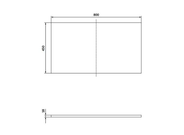 Benkeplate FRI FORM LIVA  80 cm 80x45x1,8 - Hvit matt