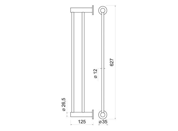 Dobbel håndklestang SMILE 600 mm – Svart