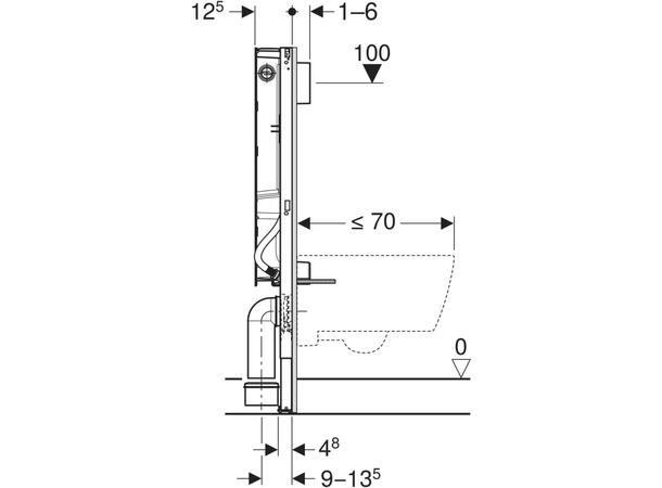 Geberit Duofix Sigma Sawa 112 Innbyggingssisterne med lekkasjesikring
