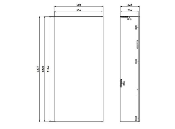 Møbelkasse for innbyggingssisterne 120x56 cm - Hvit matt