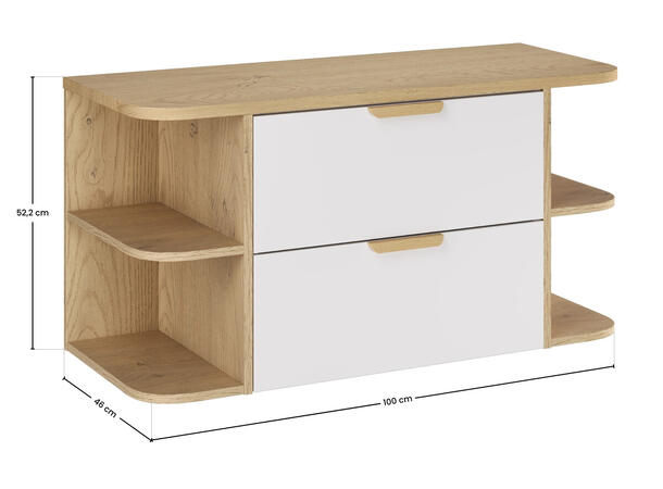 Møbelpakke Aster White  100 100x46x50  - Eik/Hvit  matt