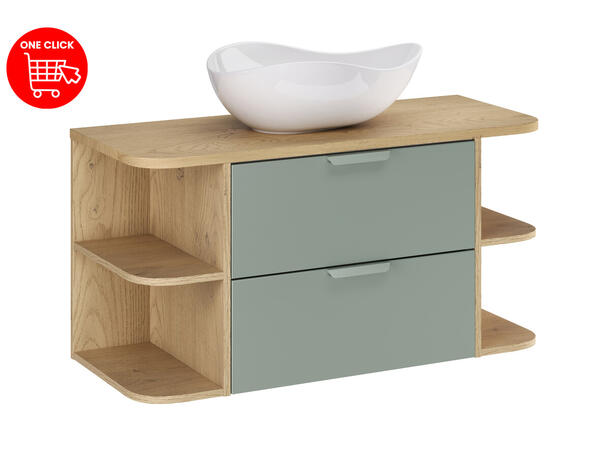 Møbelpakke CREMONA 100 100x46x50  - Eik/Grønn matt