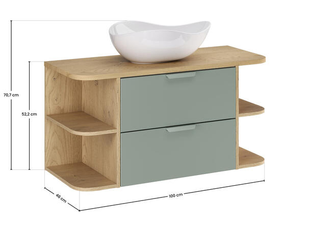 Møbelpakke CREMONA 100 100x46x50  - Eik/Grønn matt