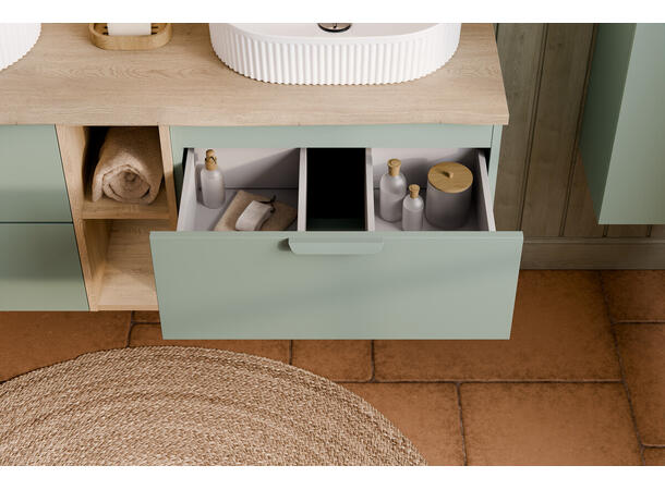 Møbelpakke CREMONA 100 100x46x50  - Eik/Grønn matt