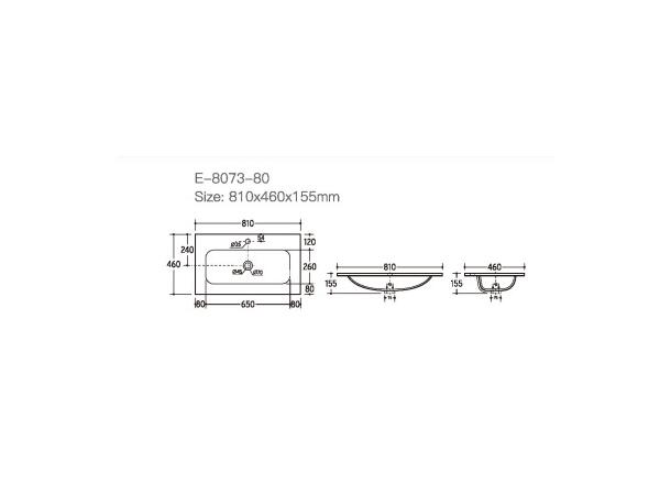 Møbelservant FLY WHITE GLOSS 80 DP 81x15x46cm - Hvit