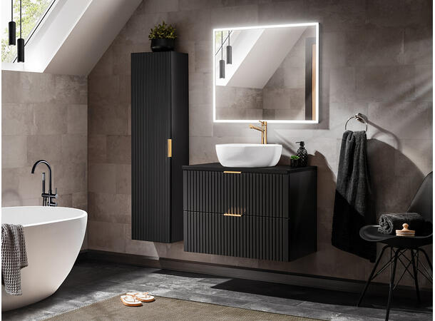 Servantskap ADEL BLACK  80 80x46x57 -  2 Skuffer