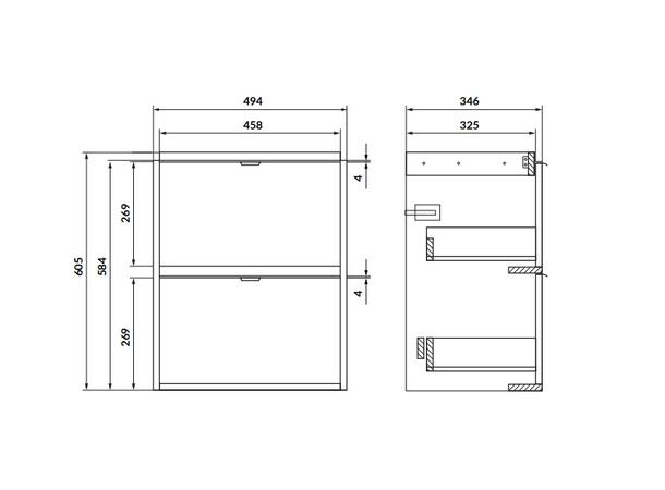 Servantskap FRI FORM LIVA Eik 50 cm 50x37x60 -  Slim