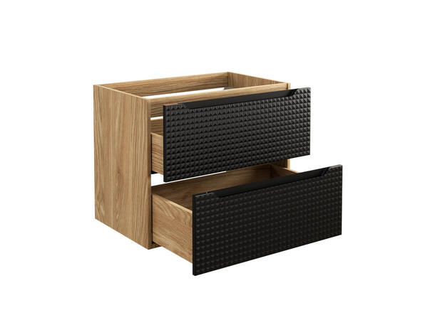 Servantskap LUXOR BLACK  70 cm 70x46x57 -  2 Skuffer