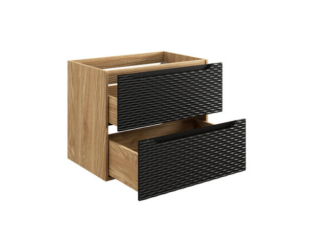 Servantskap OCEAN  BLACK  70 cm 70x46x57 - 2 Skuffer