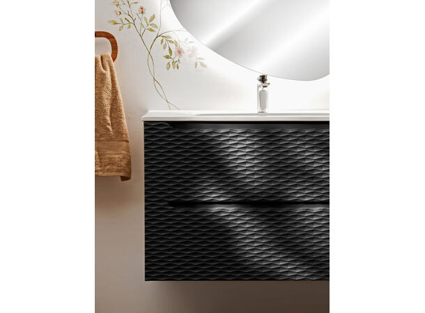 Servantskap OCEAN  BLACK  70 cm 70x46x57 - 2 Skuffer