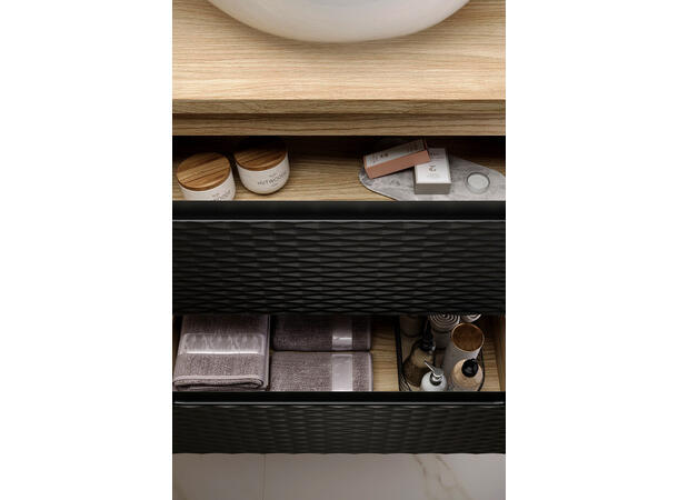 Servantskap OCEAN  BLACK  70 cm 70x46x57 - 2 Skuffer