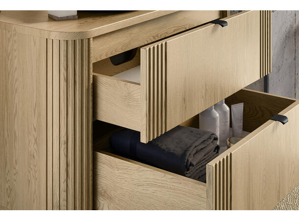 Servantskap OVALIA CREMONA 100 cm 100x46x52 -  2 Skuffer - Eik Cremona