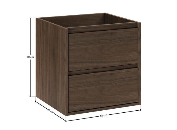 Servantskap VIOLA  VILLA  50 cm 50x46x50 - 2 Skuffer Valnøtt