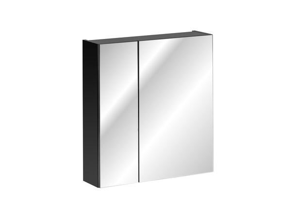 Speilskap 60 cm - Svart matt 60x65x17  - m/2 dører