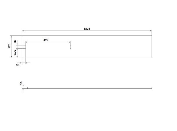 Topp for innbyggingssisterne - Eik 132x22,5 - FRI FORM LIVA