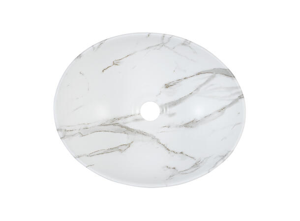 Toppmontert Servant  PATI WHITE 40x14x33  cm - Hvit matt