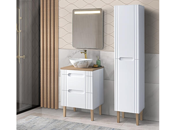 Toppmontert Servant  PATI WHITE 40x14x33  cm - Hvit matt