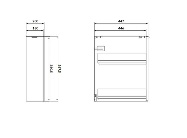 Underskap FRI FORM LIVA Kasjmir 20 cm 20x44x57 - Kasjmir