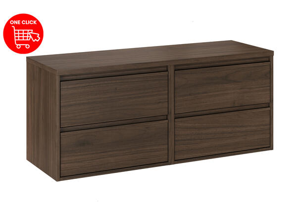 Underskap m/ benkeplate VIola VILLA 120 120x46x45 -  4 Skuffer Valnøtt