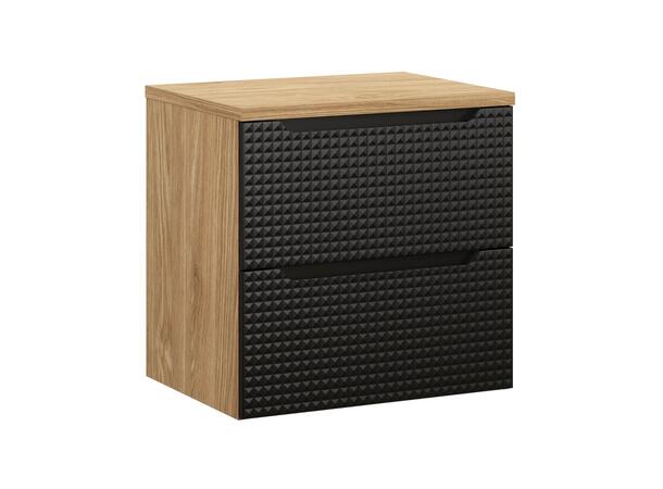 Underskap m/benkeplate LUXOR  BLACK 60 60x46x57 - 2 Skuffer